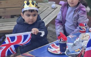 nursery children celebrating the coronation