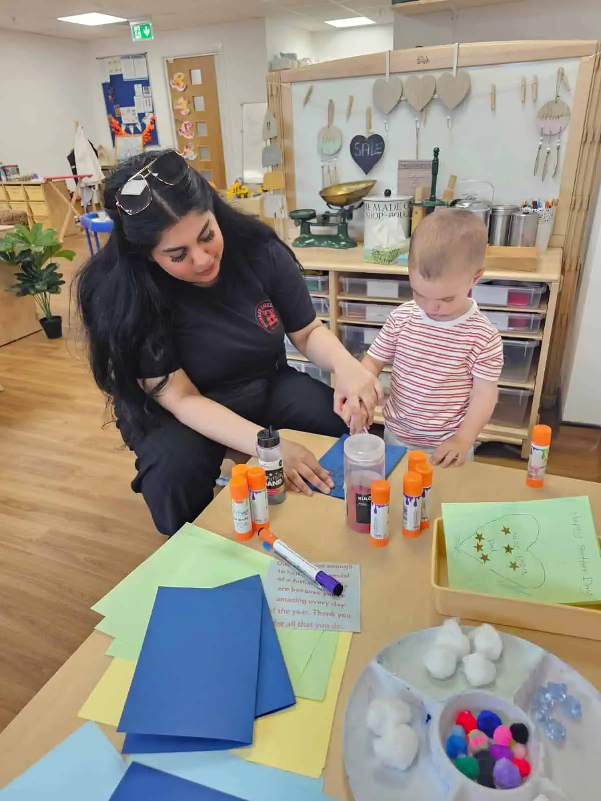 writing and sticking activities