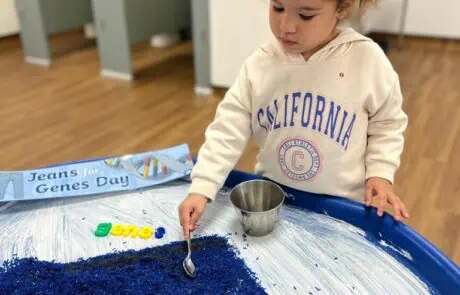 messy play for jeans for genes day