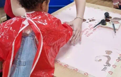 making hearts with paint and our hands making hearts with paint and our hands