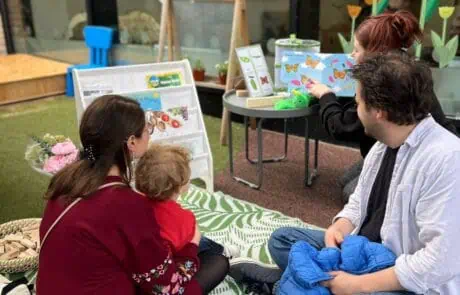 Families sitting outside during Big Green Week