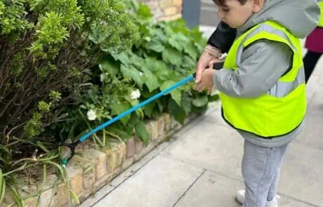 Nursery child litter picking